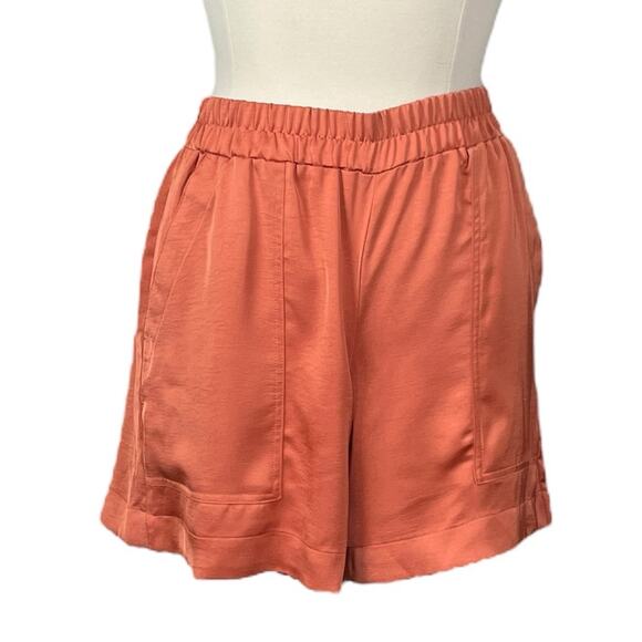 A New Day Target Shorts Elastic Waist Pockets New Orange Satin Women’s Size XXL - Picture 1 of 11
